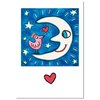 James Rizzi Double card with envelope "The moon is a love tool"