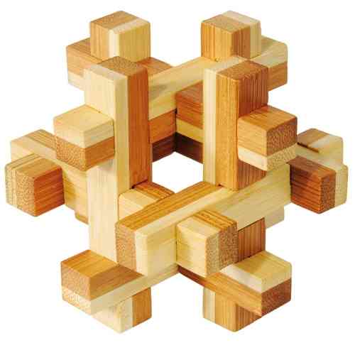 3D-Puzzle, "Konstrukt", aus Bambus, IQ-Test
