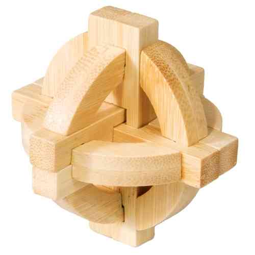 3D-Puzzle "Double disk", bamboo IQ test