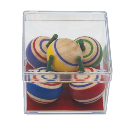 Wooden spinning tops - 5 in each box