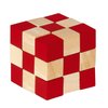 Wooden cubes, natural/red