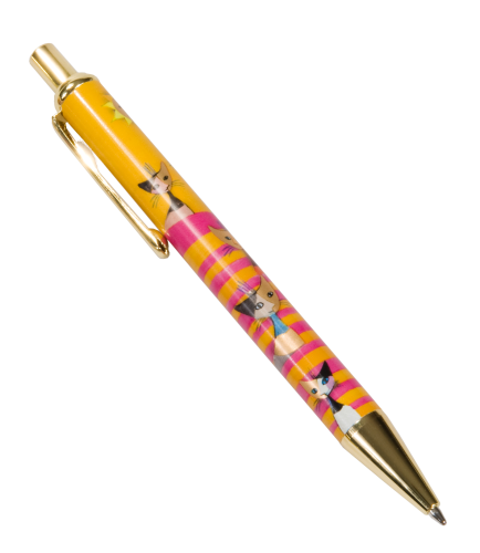 Ballpoint pen, cats on stripes, Wachtmeister