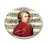 Coasters "Mozart", made of metal with cork bottom, in metal box