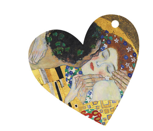 Gift tags "Gustav Klimt -The Kiss", heart shape