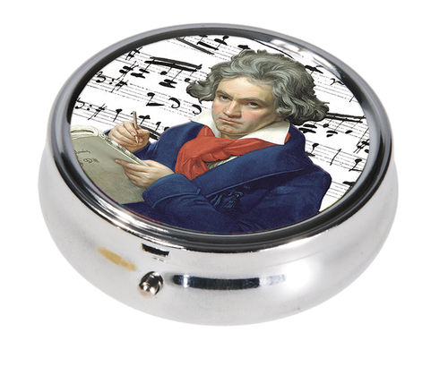 Pill box, round, Ludwig van Beethoven