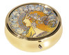 Pill box, round, Art Nouveau, Zodiac