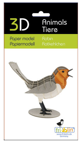 3D Papiermodell - Rotkehlchen