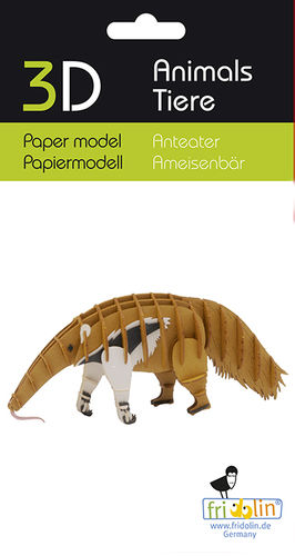 3D paper model, anteater