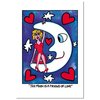 Folded card, James Rizzi "The moon is a friend of love"
