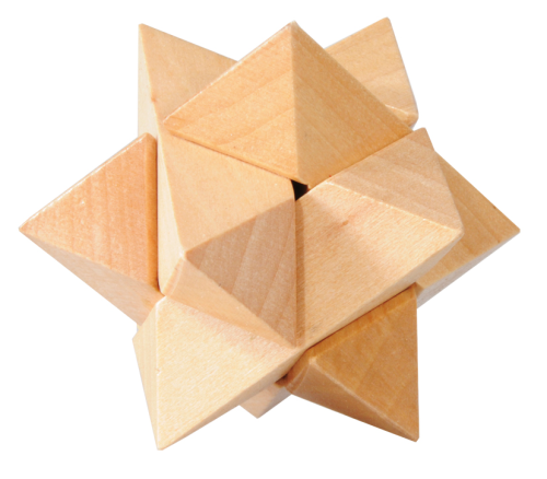 IQ-Test, "Stern", 3D Puzzle aus Holz