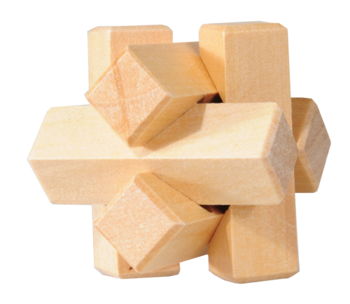 Fridolin IQ test madera 3d puzzle cuatro a cinco 4,7 x 7,8 x 4,7 cm 