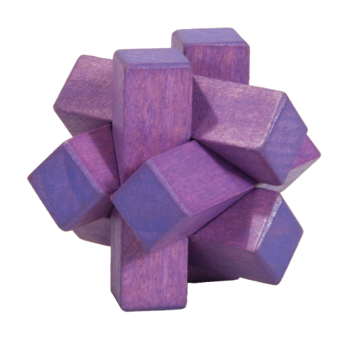 IQ-Test, "Knoten", violett, 3D Puzzle aus Holz