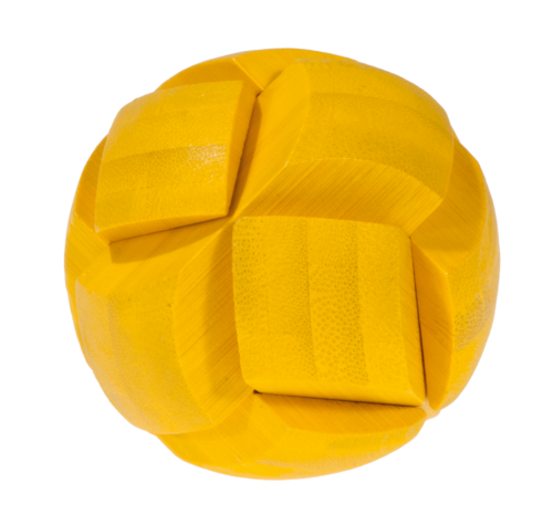 „IQ-Test“ bamboo puzzle „ball“, colour yellow