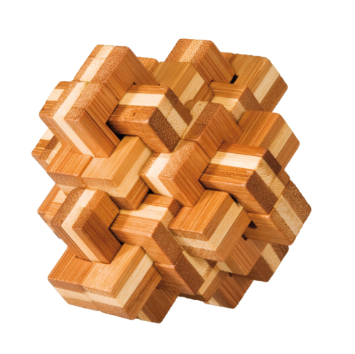 Fridolin IQ test bambù Puzzle Knobel gioco CRISTALLO 3d 9 x 8,5 x 9 cm 