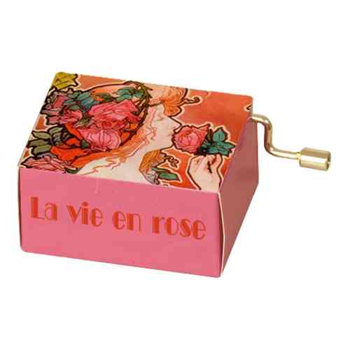 Music box "La vie en rose", Art Nouveau, red