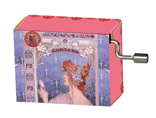 Music box "La vie en rose", Art Nouveau, purple
