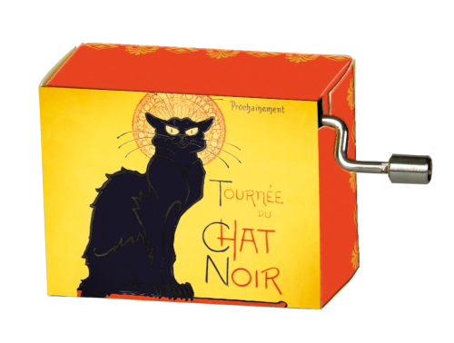 Music box "French Can Can", Chat Noir, Art Nouveau