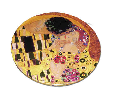 Coasters, metal and cork, in box "Klimt"