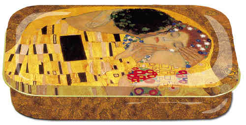 Art box, made of metal, "Gustav Klimt - The kiss"