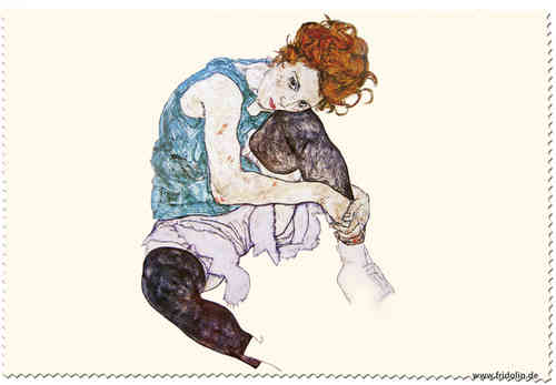 Brillenputztuch "Egon Schiele - Sitzende Frau"