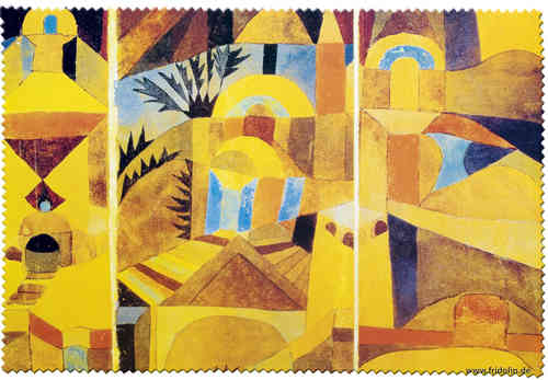 Eyeglass cleaning, cloth "Paul Klee - The temple garden"