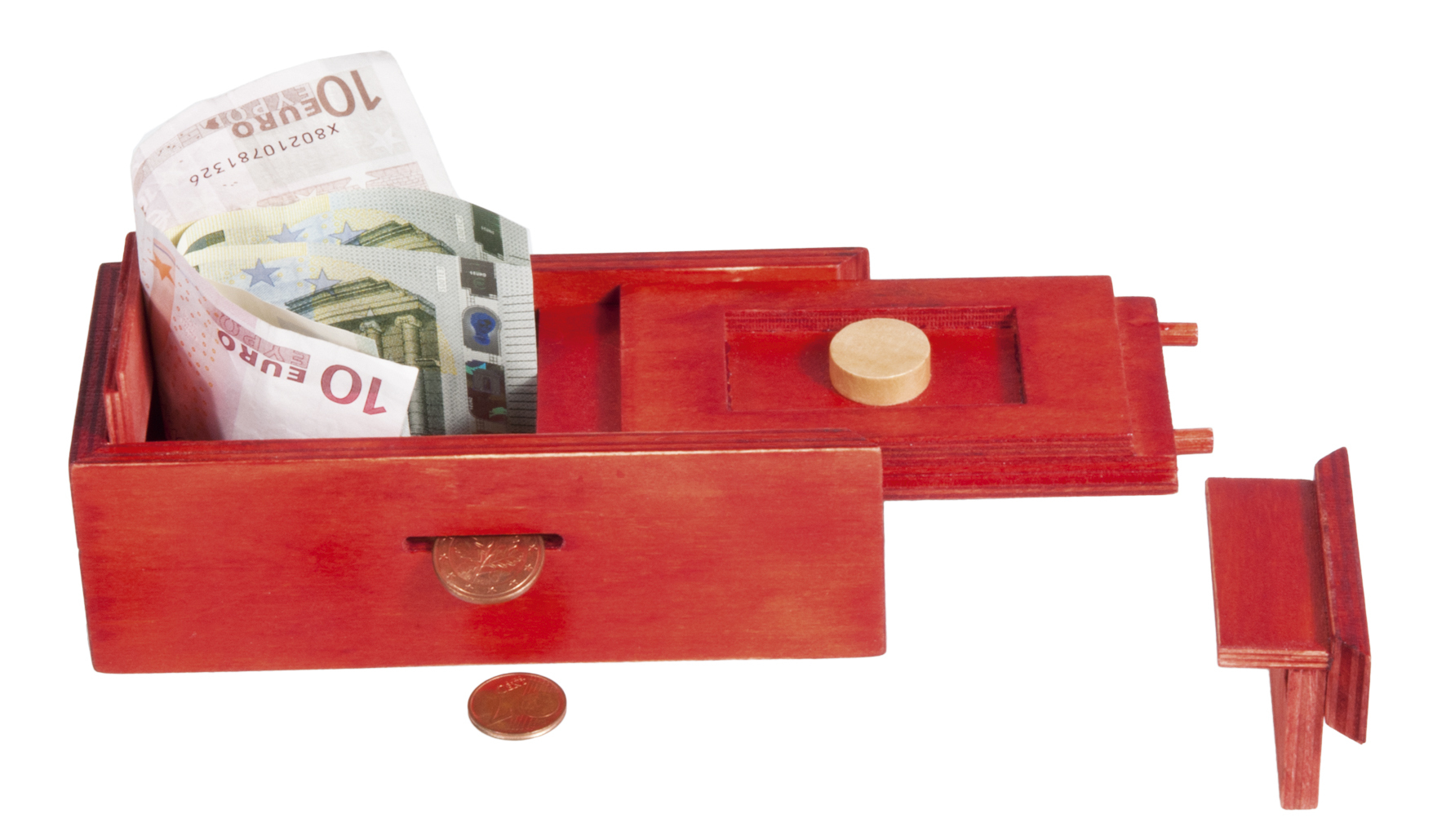 Trickbox Money Gift Box Natural/Red Buttons