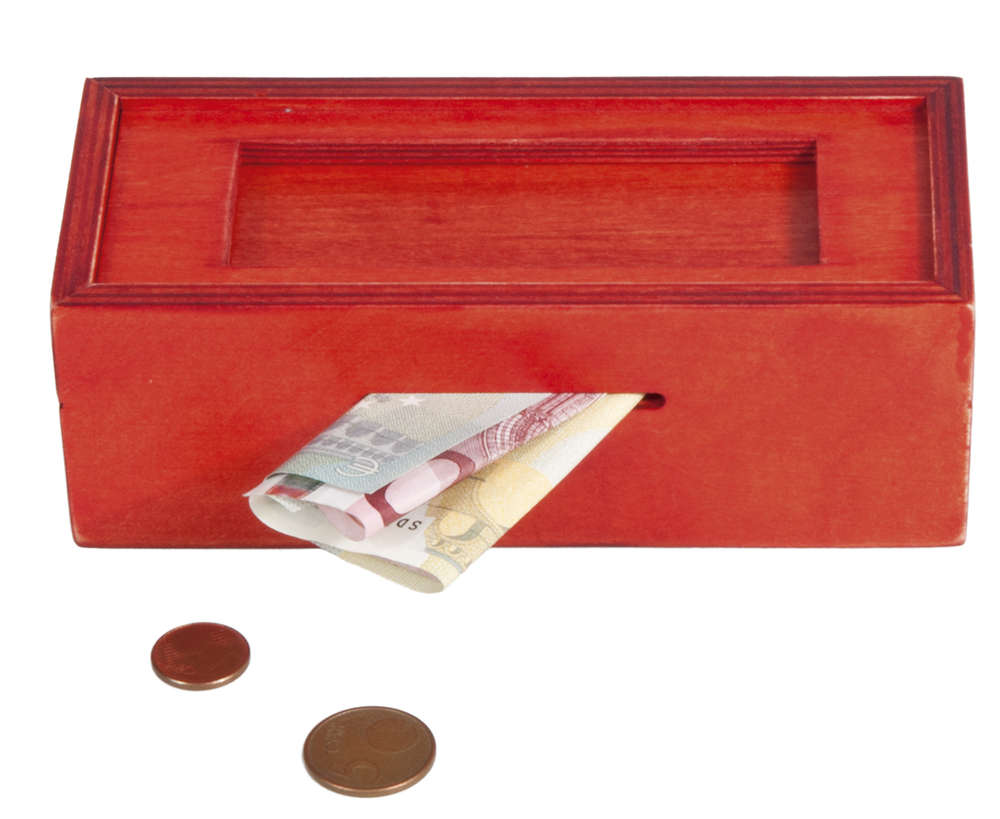 Trickbox Money Gift Box Natural/Red Buttons