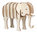 3D-Animal-Puzzle, "Elefant", IQ-Test, wooden