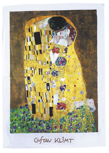 Tea towel "Gustav Klimt - The kiss", made of cotton