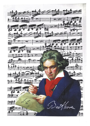 Tea towel "Beethoven", made of cotton