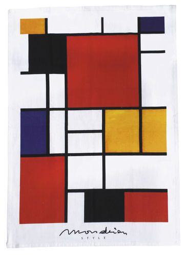 Tea towel "Mondrian Style - Bauhaus", made of cotton