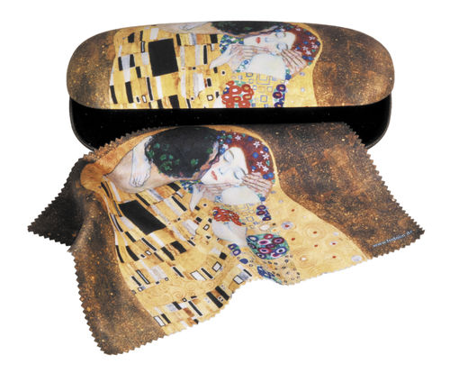 Spectacle case set „Gustav Klimt -The Kiss“, hardcase, cleaning cloth
