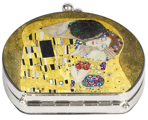 Taschenspiegel "Klimt - Der Kuss" - mit Textilbezug