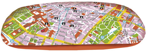 Brillenetui Set „Vienna - Map“, Hardcase, Putztuch