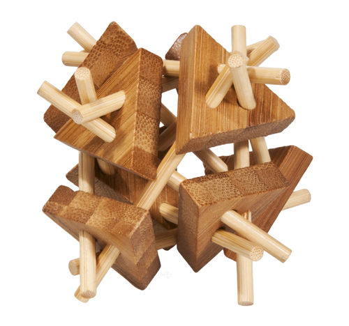 3D-Puzzle, "Stäbe mit Dreiecken", aus Bambus, IQ-Test