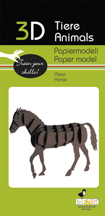 NEW FRIDOLIN 3D TIERE ANIMALS PAPER MODEL PFERD HORSE FROM GERMANY
