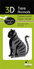 3D Paper model - Cat, black