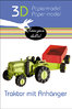 3D Papiermodell - Traktor mit Anhänger