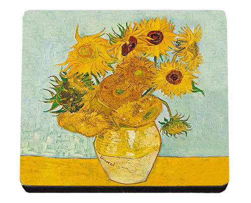 Untersetzer, Vincent van Gogh, Sonnenblumen, Druck auf MDF