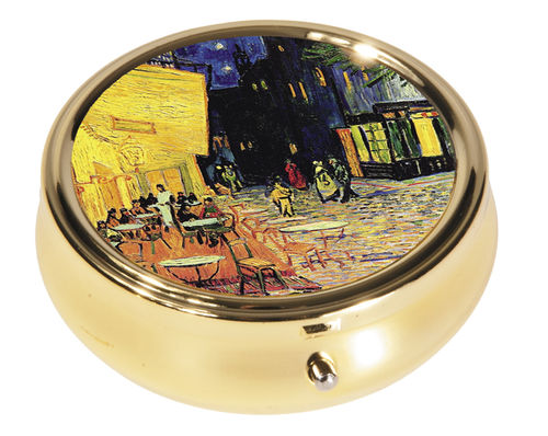 Pill box, round, Van Gogh, Café de Nuit