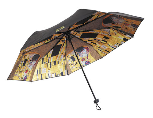 Regenschirm, schwarz, Innendruck: Gustav Klimt - Der Kuss