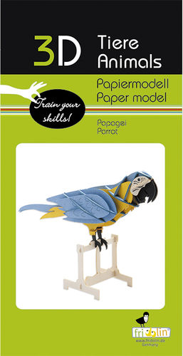 3D Papiermodell - Papagei