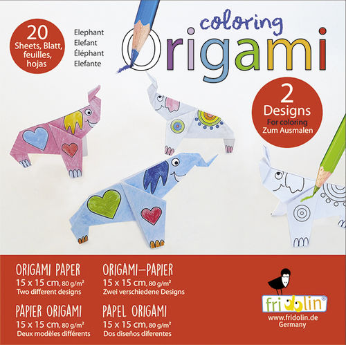 Coloring Origami -  Elefanten