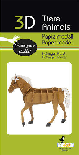 3D Papiermodell - Haflinger Pferd