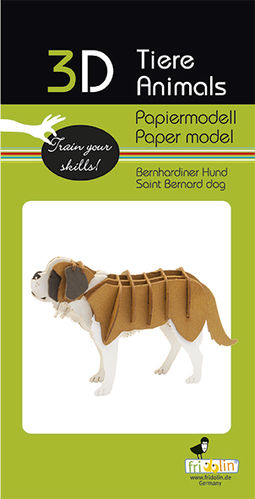 3D Papiermodell - Bernhardiner Hund