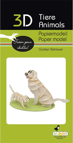 3D Papiermodell - Golden Retriever