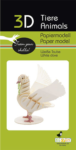 3D Papiermodell - Weiße Taube