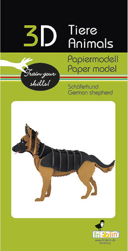3D Papiermodell - Schäferhund