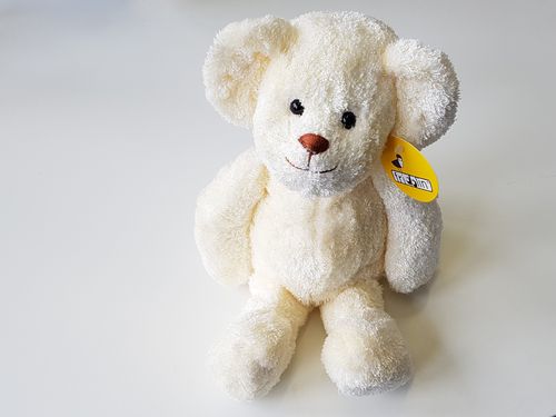 Bear, white, about 36 cm tall