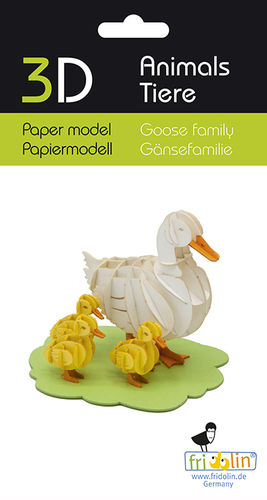 3D paper model, goose family